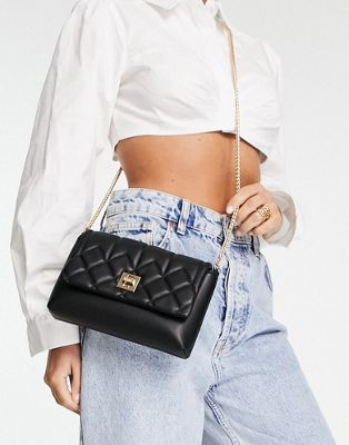 Dune quilted crossbody bag in black