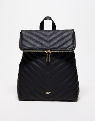 Dune quilted PU zip detail backpack in black