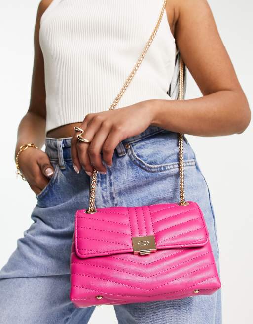 Pink Quilted Pu Chain-Strap Purse