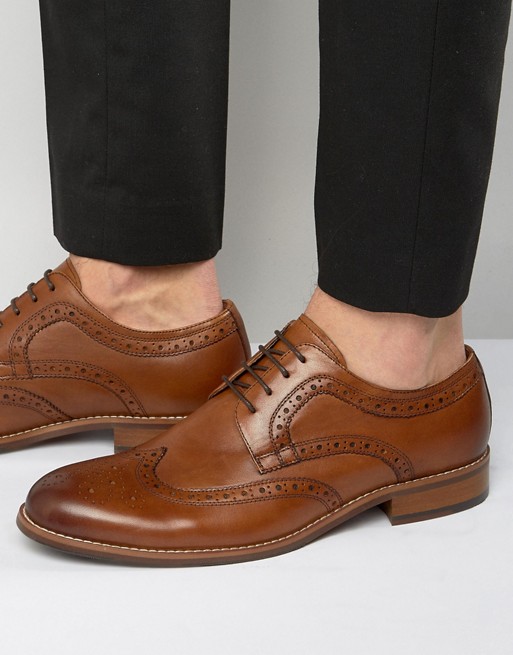 Dune Radcliffe Leather Derby Brogue Shoes | ASOS