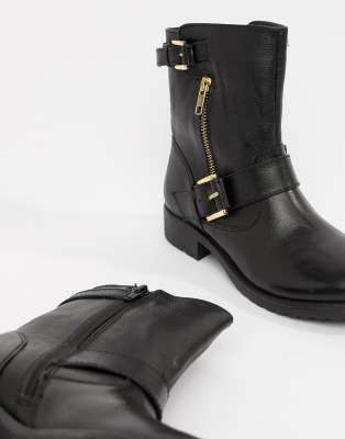 over the ankle black boots