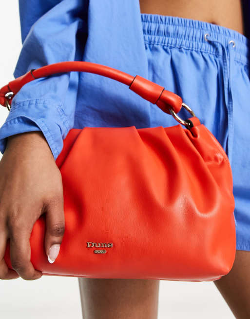 Grab Bag Orange Ruched Bag TOPSHOP Genna Grab Bag With Ruched