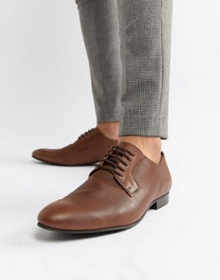 Dune Saffiano Shoes In Tan Leather | ASOS