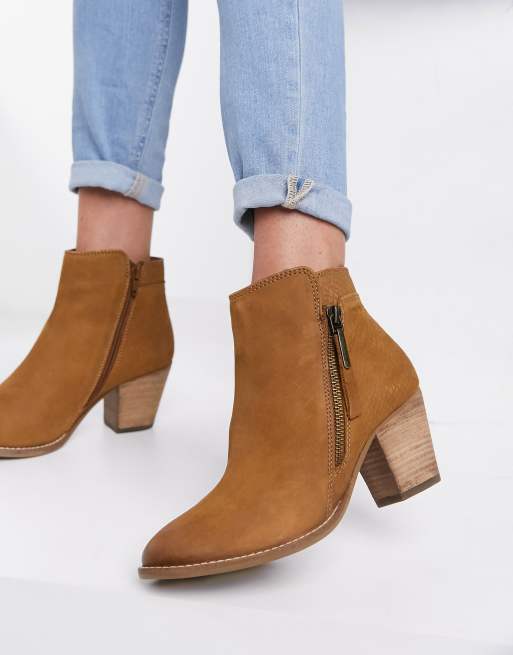 tan western style ankle boots