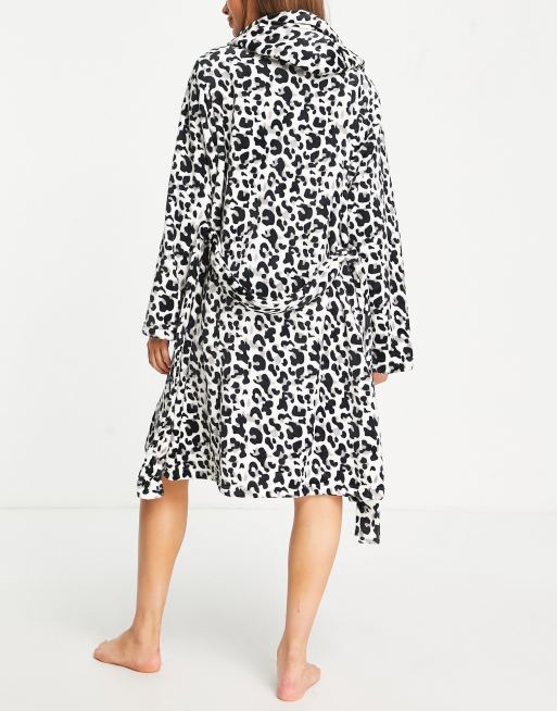 Dune soft robe in black and white print, 4 of 4