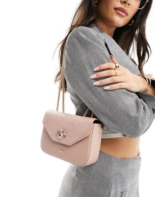 Dune soft touch crossbody bag in taupe