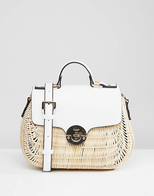Dune Structured Cross Body Bag in Straw