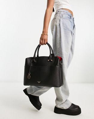 Dune structured tote bag in black