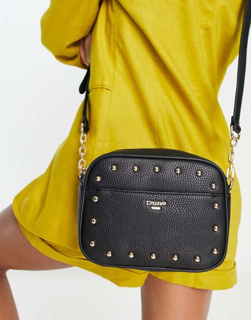 Dune stud detail camera bag in black