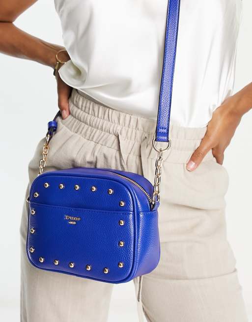 Dune stud detail camera bag in blue