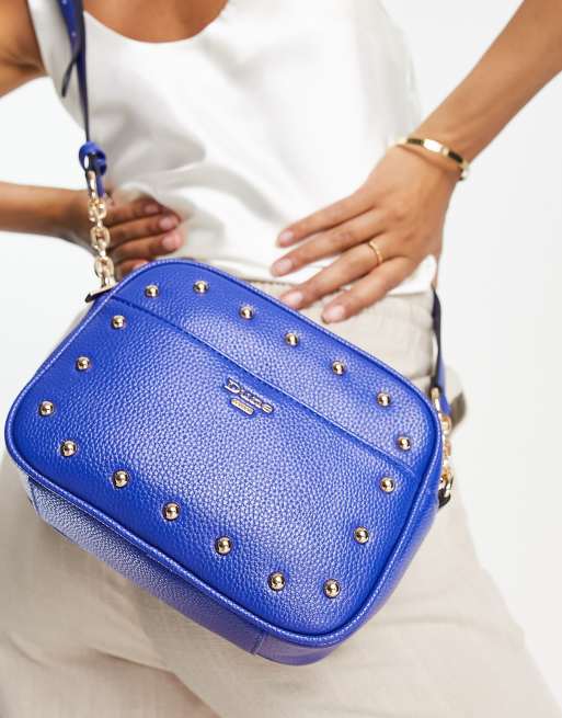 Dune stud detail camera bag in blue