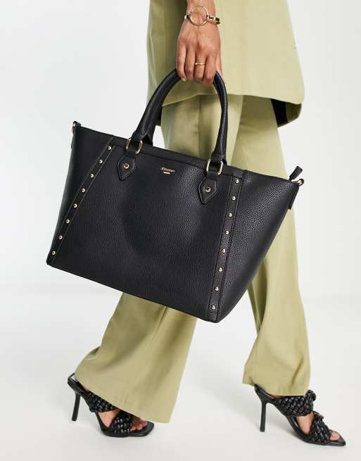 Studded black tote online bag