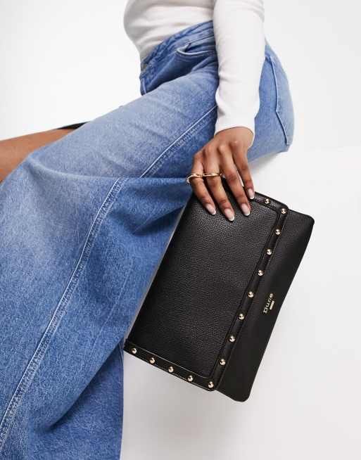 Dune studded shoulder bag in black ASOS