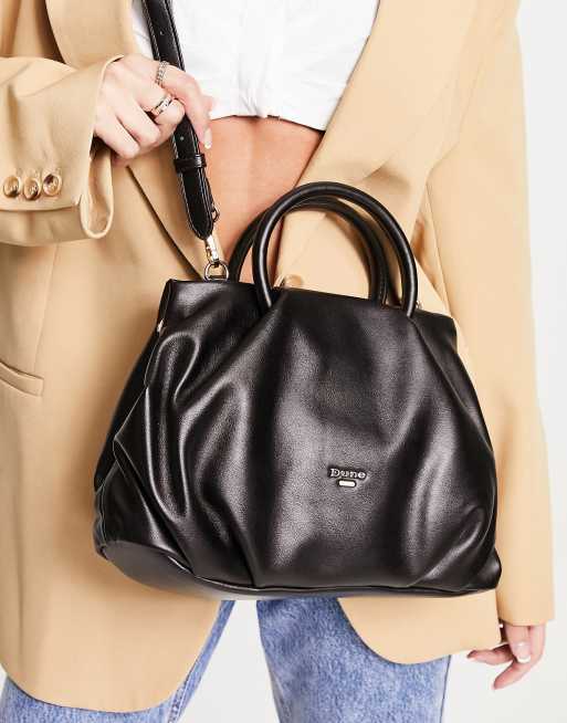 Dune – Svart, slouchy toteväska med handtag upptill i PU
