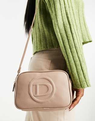 Dune – Szarobeżowa torebka crossbody z wytłaczanym wzorem