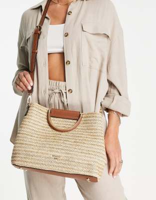 Dune – Torebka typu tote z rafii w naturalnym kolorze