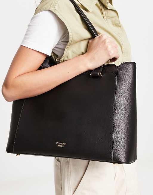Dune - Tote in PU met rand met hagedissenmotief in zwart