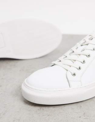 dune white leather trainers