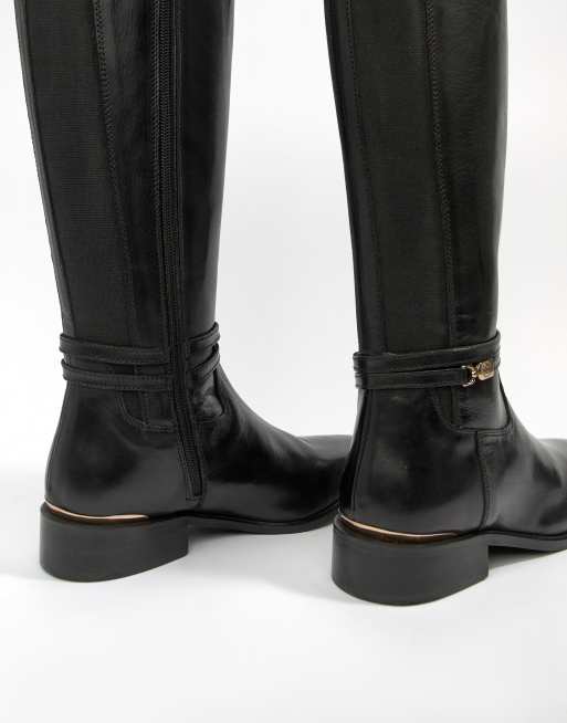 Dune flat cheap black boots