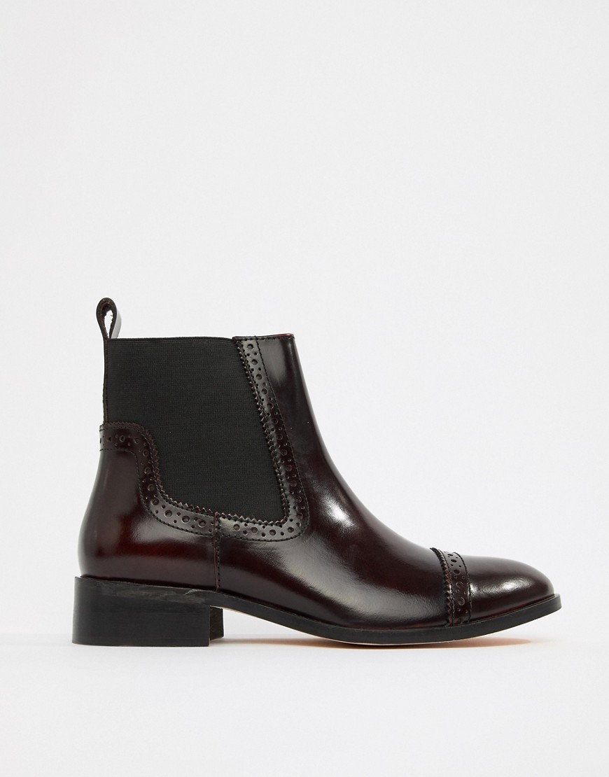 Dune Tyra Leather Chelsea Boots-Red