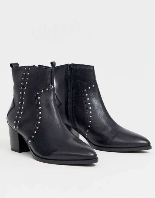 Dune – Western-Stiefel aus schwarzem Leder mit Nieten, 2 von 4