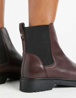 dune burgundy chelsea boots