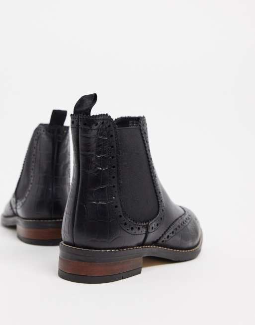 Dune wide fit quentons leather chelsea boots in black ASOS