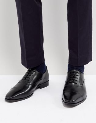 Dune Wide Fit Toe Cap Derby Shoes In Black Leather | ASOS