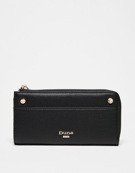 Dune zip purse in black | ASOS