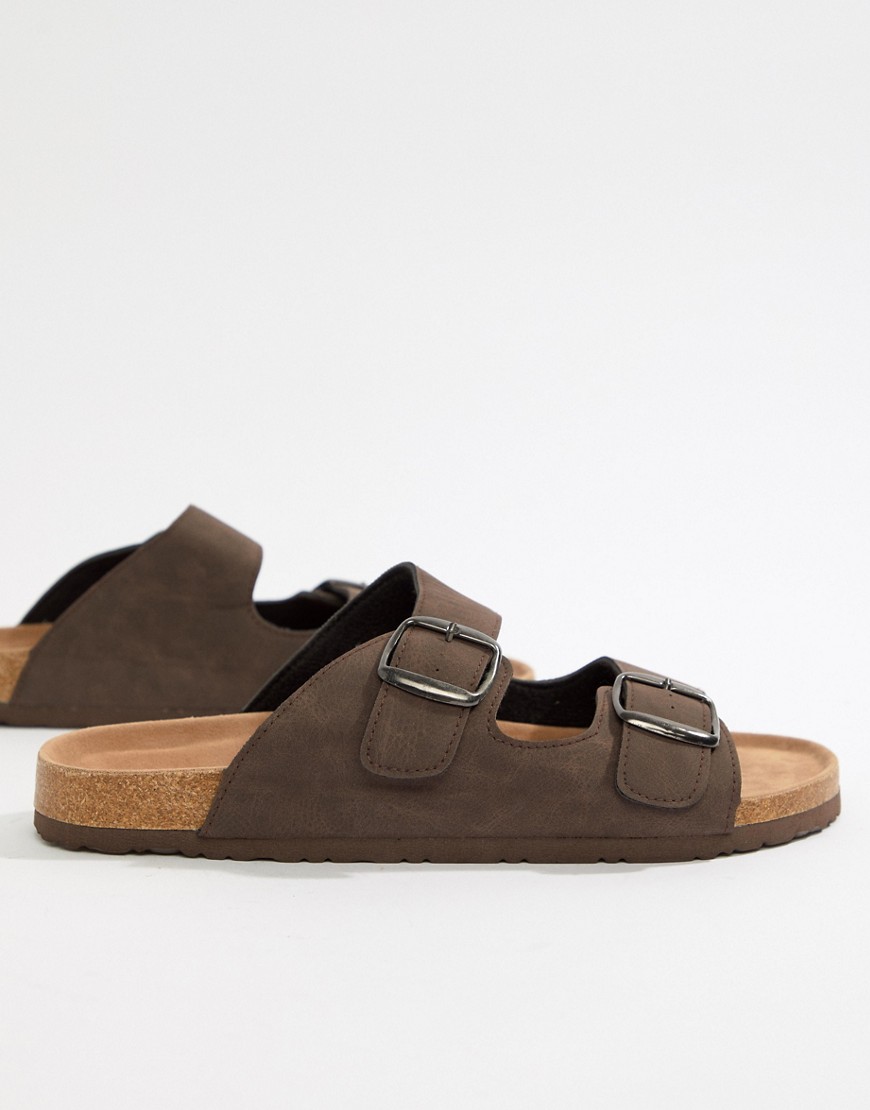 Dunlop - Brune sandaler med spænde