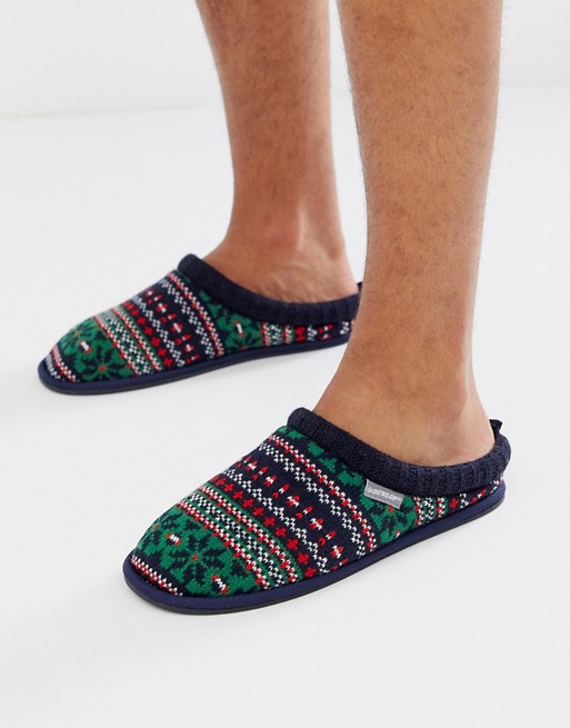 Dunlop fairisle slipper in multi