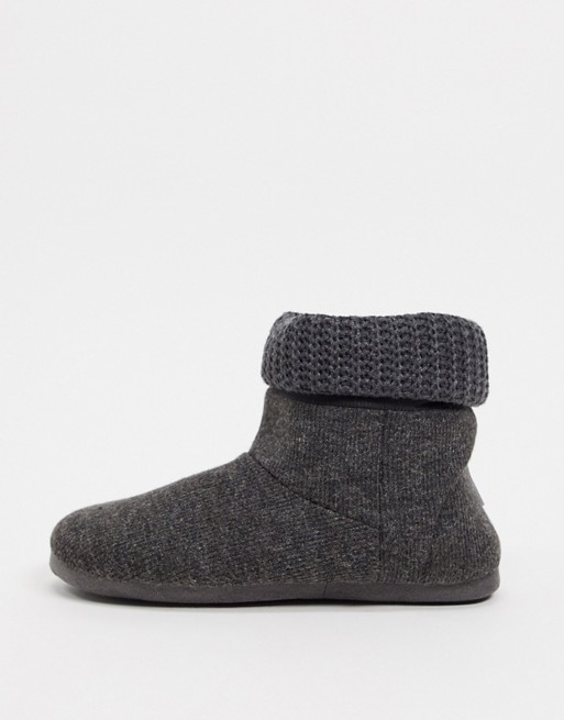 Dunlop knit slipper boots in grey