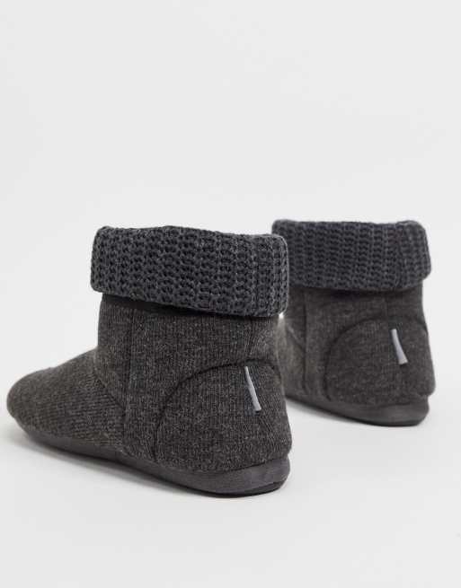 Grey knitted slipper on sale boots