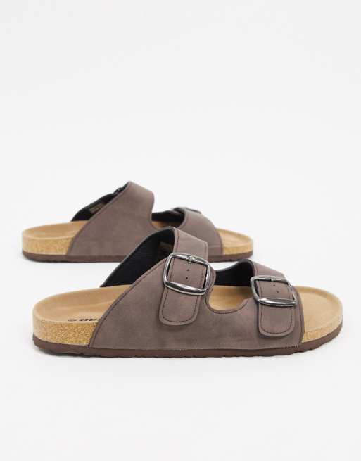 Dunlop sandals in brown with buckle ASOS