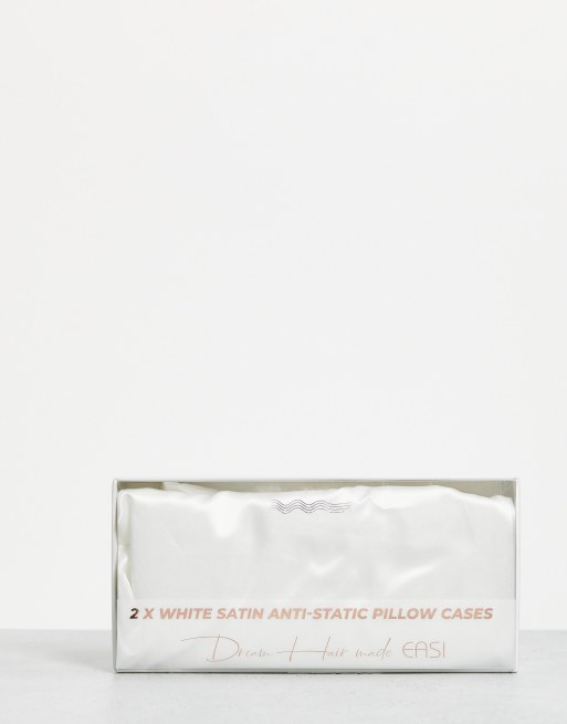 Dúo de almohadón blanco clásico de satén de Easilocks