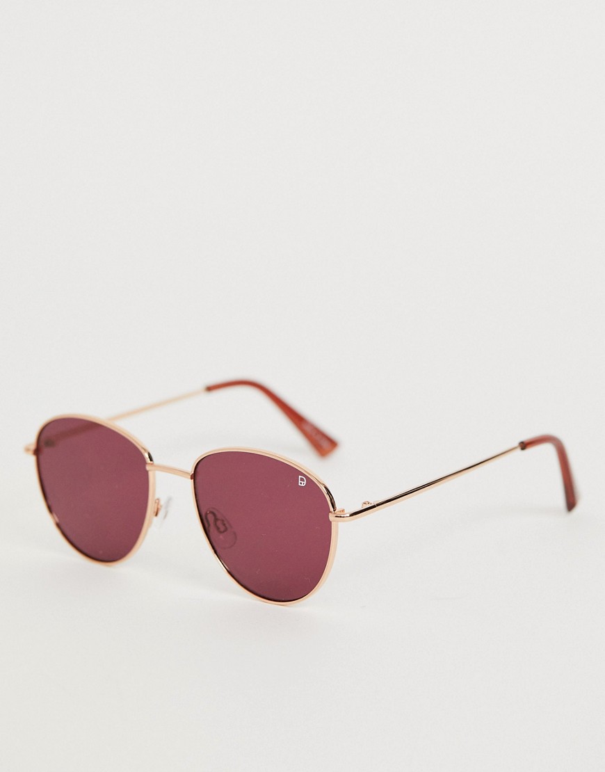 Dusk To Dawn Nouveau round sunglasses in rose gold-Pink