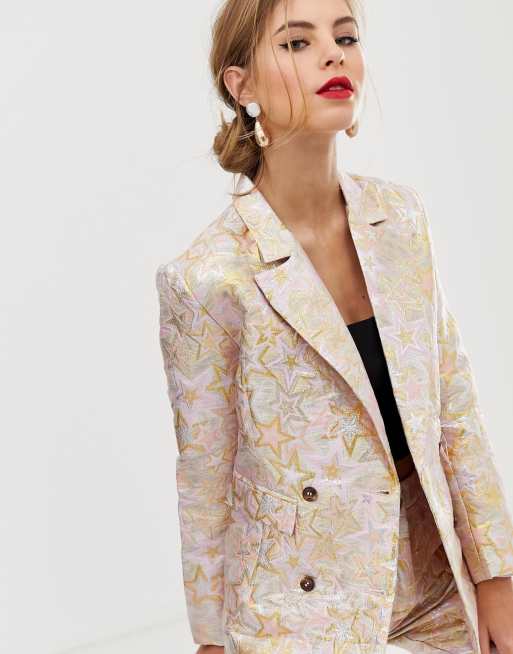 Jacquard on sale blazer womens