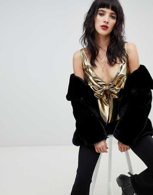 Dusty Daze - Metallic top met strikvoorkant, 4 van 4