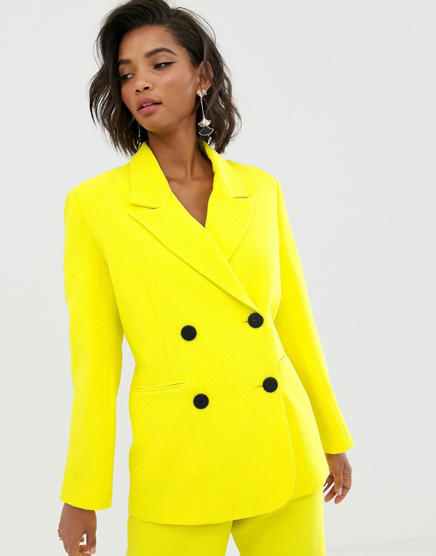 фото Двубортный пиджак asos edition-желтый