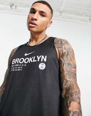 фото Двусторонняя майка команды "brooklyn nets" nike basketball nba standard issue-черный цвет