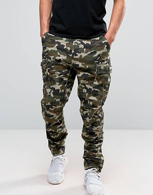 Dxpe Chef Cargo Pants In Camo With Military Patches | ASOS