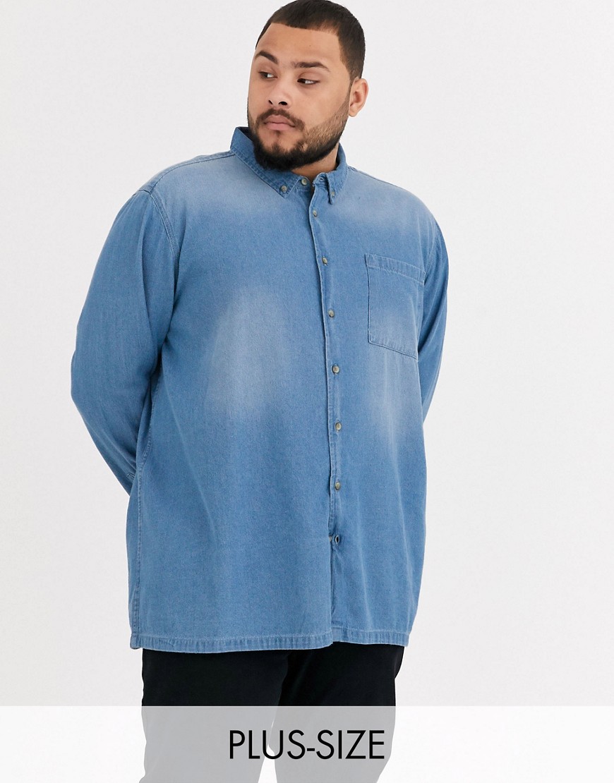 фото Джинсовая рубашка burton menswear - big & tall-синий