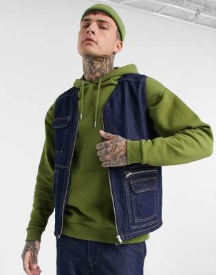 фото Джинсовый жилет в стиле милитари jack & jones originals-синий