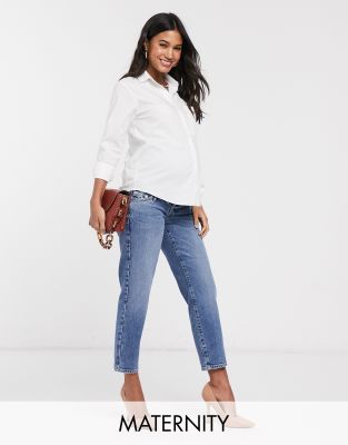 фото Джинсы прямого кроя river island maternity-синий