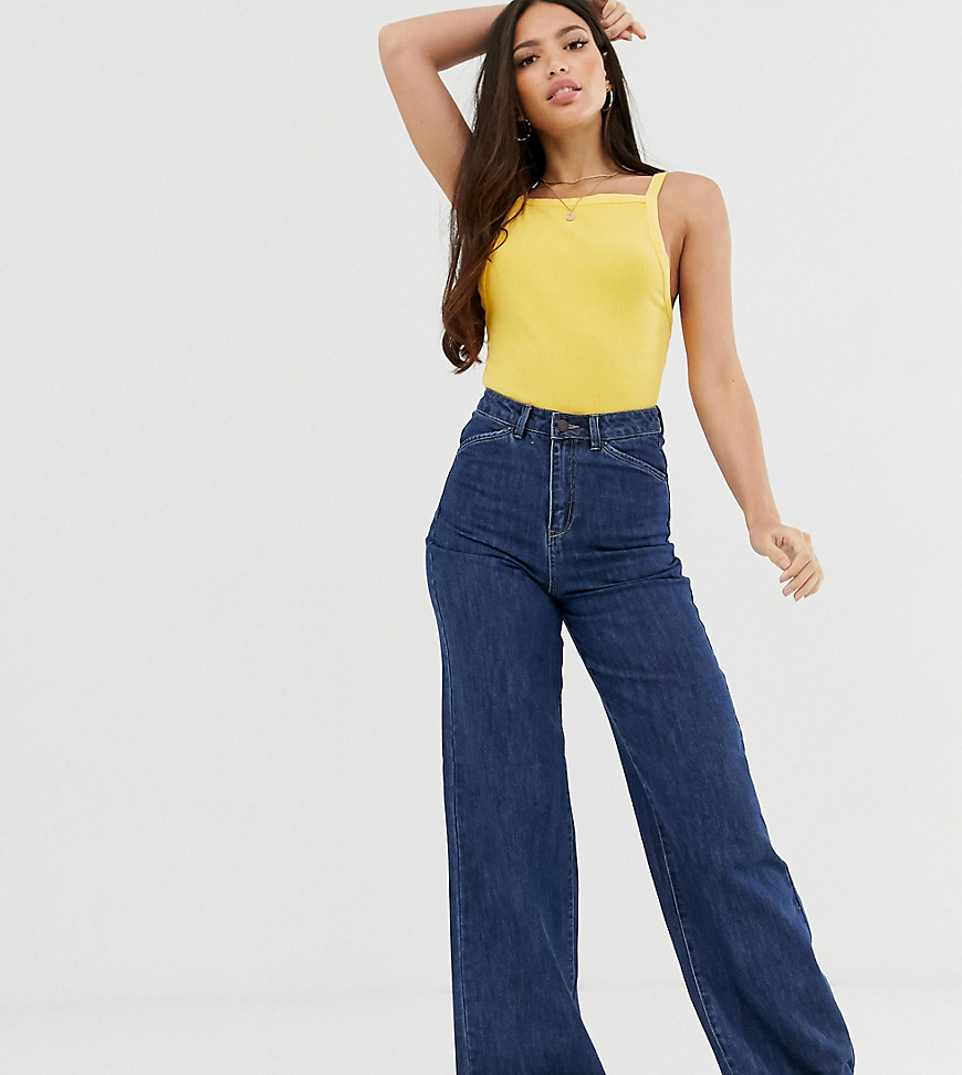 фото Джинсы с завышенной талией и широкими штанинами vero moda tall-синий