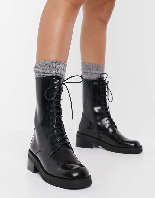 Miista lace hot sale up boots