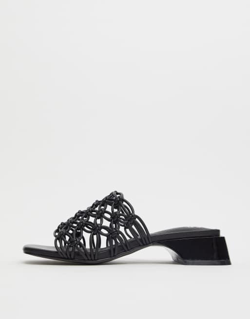 E8 by Miista Leinani woven mules in black | ASOS
