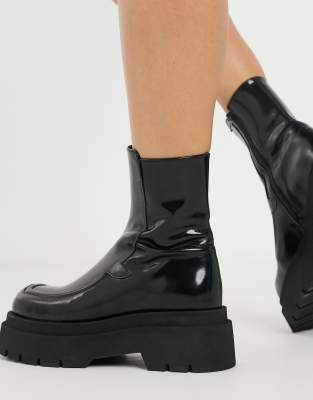 e8 by miista lulie chunky leather chelsea boots in black