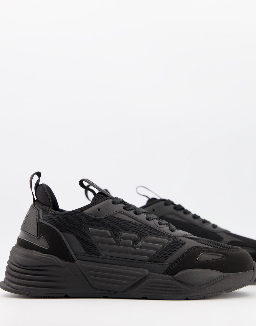 EA7 - Ace - Sneakers met dikke zool en adelaar in zwart