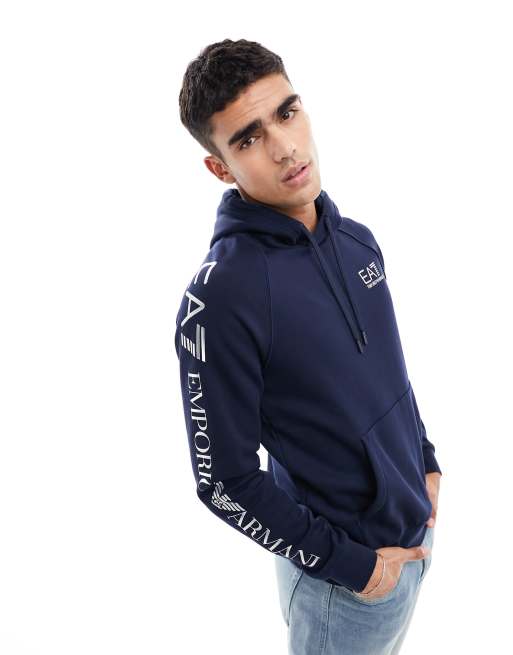 Ea7 navy hot sale hoodie